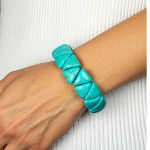 Natural Turquoise Stone  Beaded Stretch Bracelet OS (WJW005)